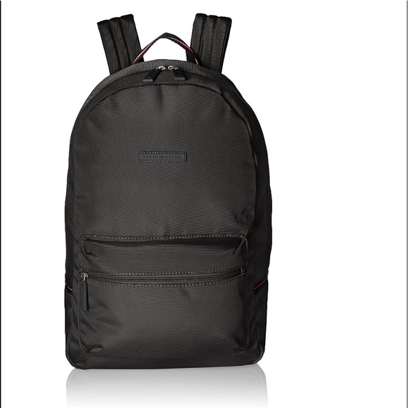tommy hilfiger black nylon backpack